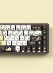 Anime Gaming Keyboard Keycaps 129 Key Set Pbt Material Five-Sided Heat Sublimation Transparent Side-Engraved Mechanical Keyboard