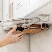 Kitchen Storage Rack, Punch-free Kitchen Sink Storage Pot and Lid Rack, Wall-mounted Kitchen Accessories Storage Rack