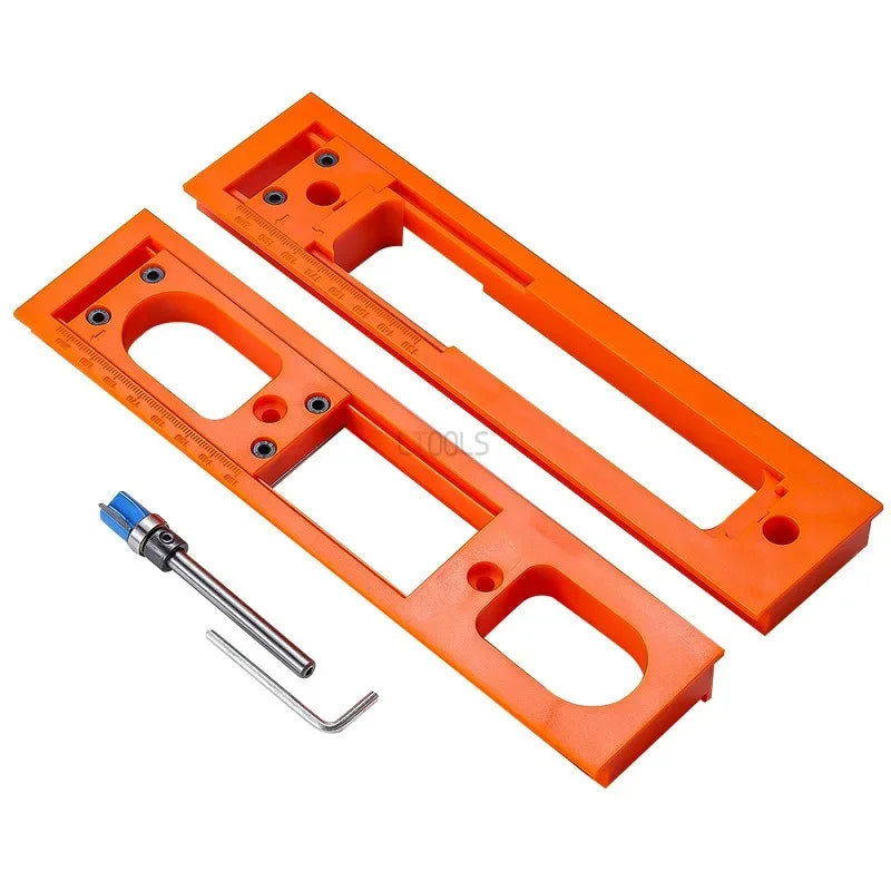 Woodworking Tools Slotting Template Adjustable Length Positioning Board with Scale Base Plate Suitable for Concealed Hinges