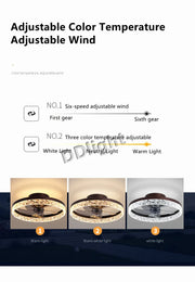 Modern New Smart LED Ceiling Fan Lights Remote Control Dimmable Bedroom Decor Ventilador Lamp Living Dining Room Indoor Lighting