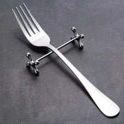Kitchen Gadget Barbell Shape Chopstick Pillow Stainless Steel Japanese-style Spoon Holder Electroplate Fork Stand Dining Table
