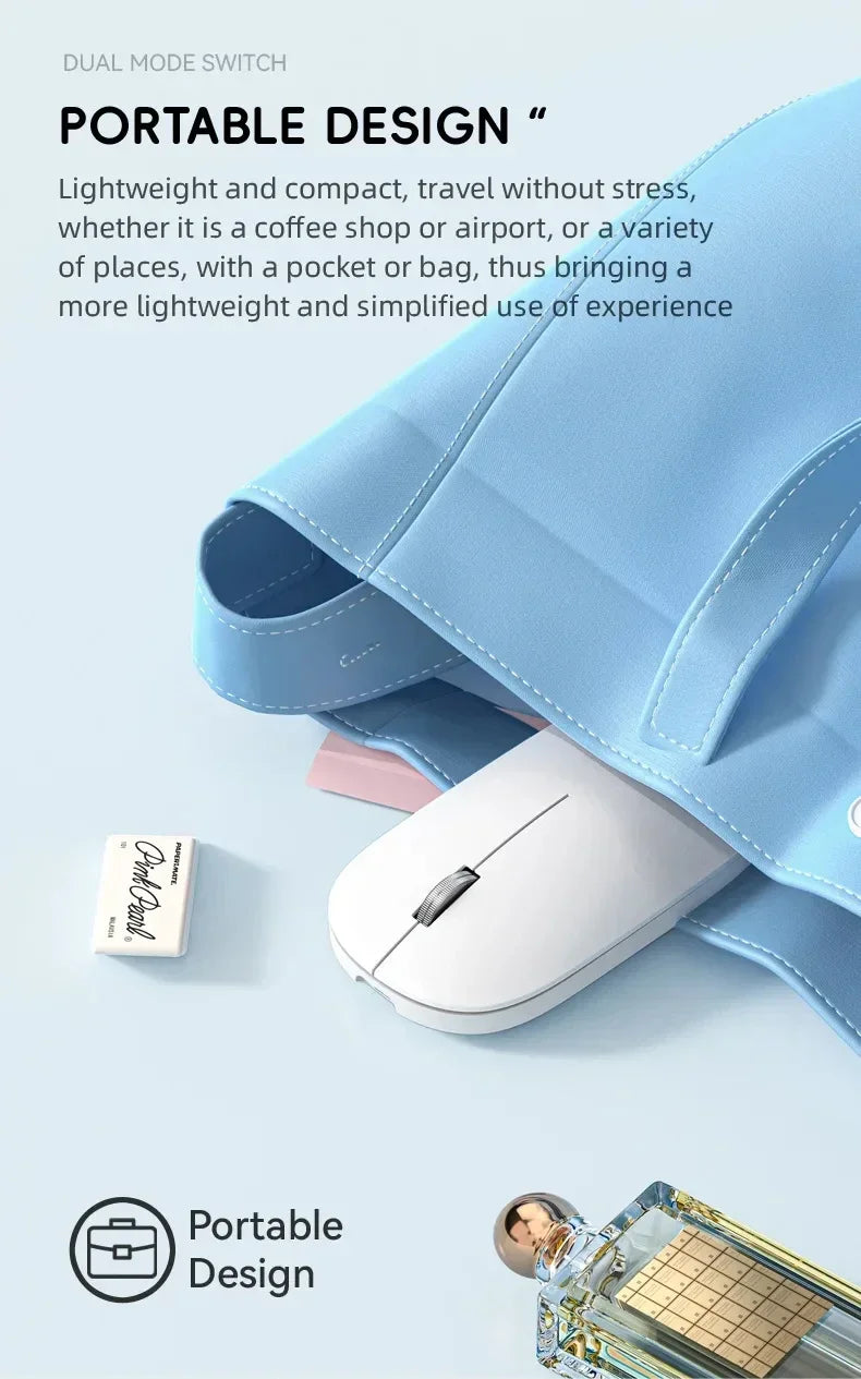 Wireless Mouse Bluetooth Silent 2.4G Dual-mode Type-C Charging Ergonomic Morandi Portable Laptop Office Gaming Mouse