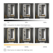 Smart Bathroom Mirror, Toilet, Washroom, Wall Mounted, LED Light Mirror, Anti Fog, Defogging, Bathroom Mirror, with Time Display