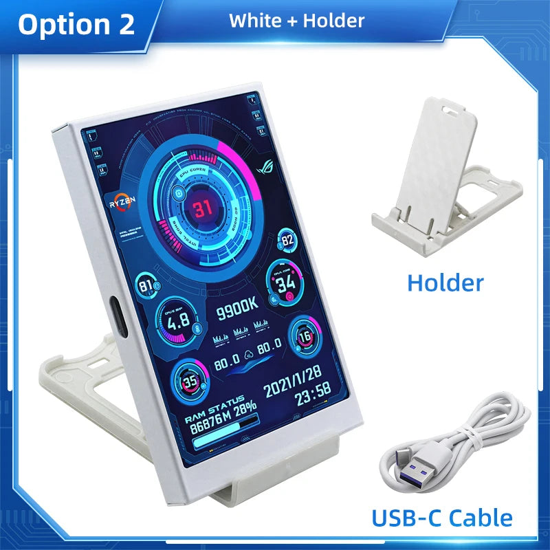 3.5 Inch IPS Type C Secondary Screen for Computer CPU GPU RAM HDD Display 320*480 USB LCD Monitor Freely AIDA64 Windows 10 11