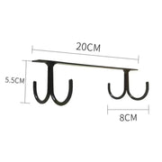 Kitchen Cup Holder Mug Rack Under Cabinet 4 Hooks Under Shelf Display Hanging Drying For Bar Kitchen Utensils Household