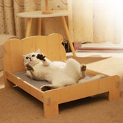 Wooden Cat Bed Keep Warm Rest Cat Kennel Removable and Washable Four-season Cat Bed Cute Wooden Shape Sleeping Pet Products