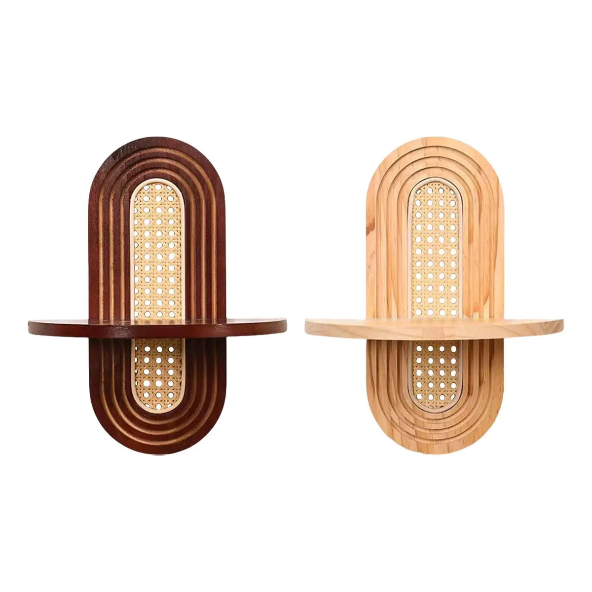 Arch Wooden Shelf Boho Home Decor for Figurines Display Living Room Bathroom