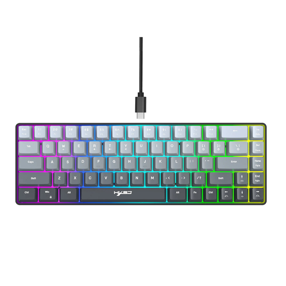 Gaming Keyboard, RGB Backlit Mini Wired Keyboard, Ultra-Compact Anti-Ghosting No-Conflict 68 Keys Membrane Gaming Wired Keyboard