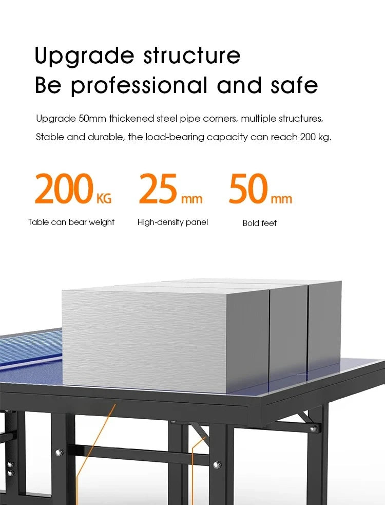 12/16/18/25MM Tennis Table with Wheels Portable Professional Outdoor Indoor Foldable and Removable Singles Practice Tennis Table