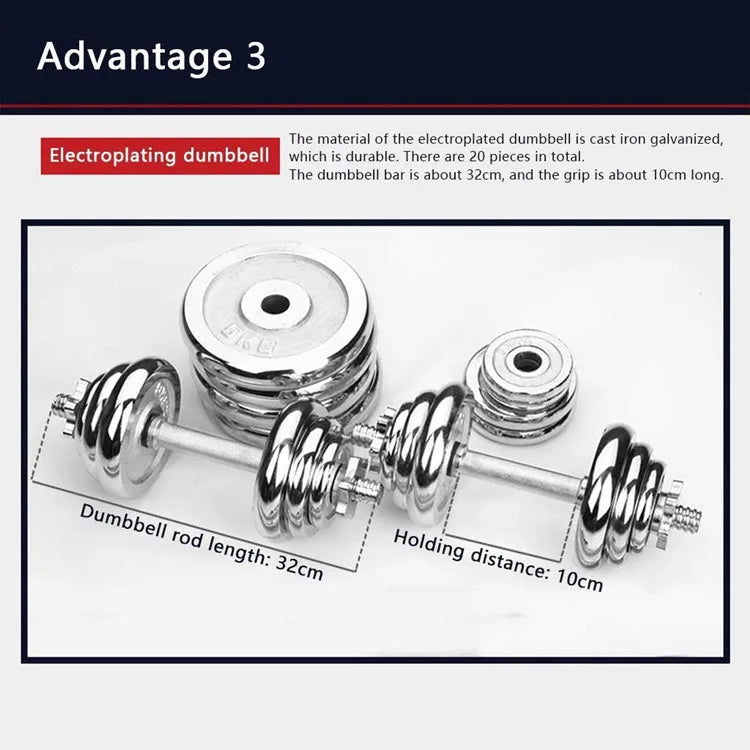 Weight Lifting Dumbbell Equipment Gym Adjustable Electroplating Dumbbells Barbell Set Buy Online