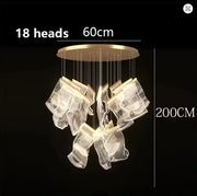 2025 New Smart LED Chandelier APP Control Modern Stair Light Living Room Luxury Ceiling Lamp Dimmable for Bedroom Decoration