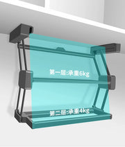 Kitchen Cabinet Lift Basket Storage Rack Condiment Dishes Pull-down Folding Kitchen Creative Home Organizer Holders Accessories