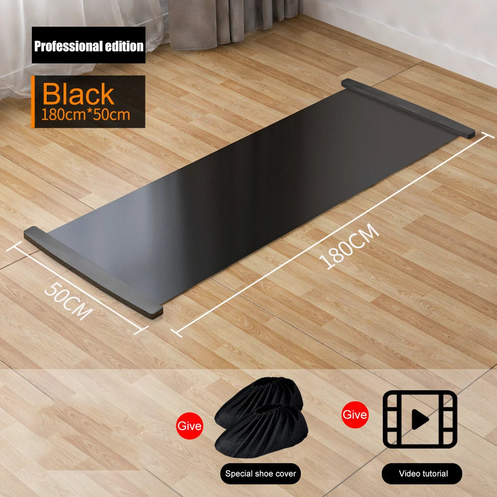 Yoga Practice Mat Pilates Sport Fitness Sliding Mat w/ Anti-Slip Layer Low-Impact Exercise Mat For Balance Training Core Workout