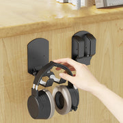 Wall Mounted Gaming Headset And Controller Bracket Base - No Punching Easy Install Storage Rack for Game Accessories