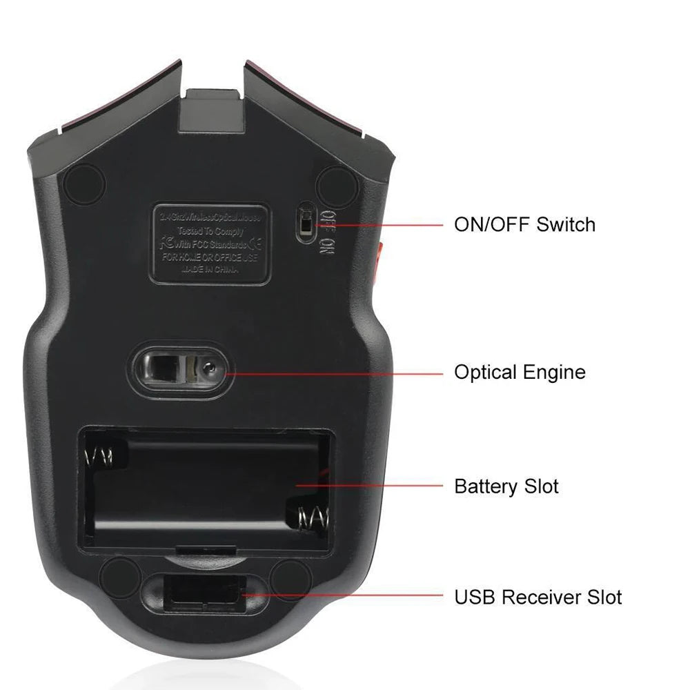 2.4G Wireless Mouse with USB Receiver Ergonomic Optical Mouse Universal Compatibility Computer Gaming Mouse Gift for PC Laptop