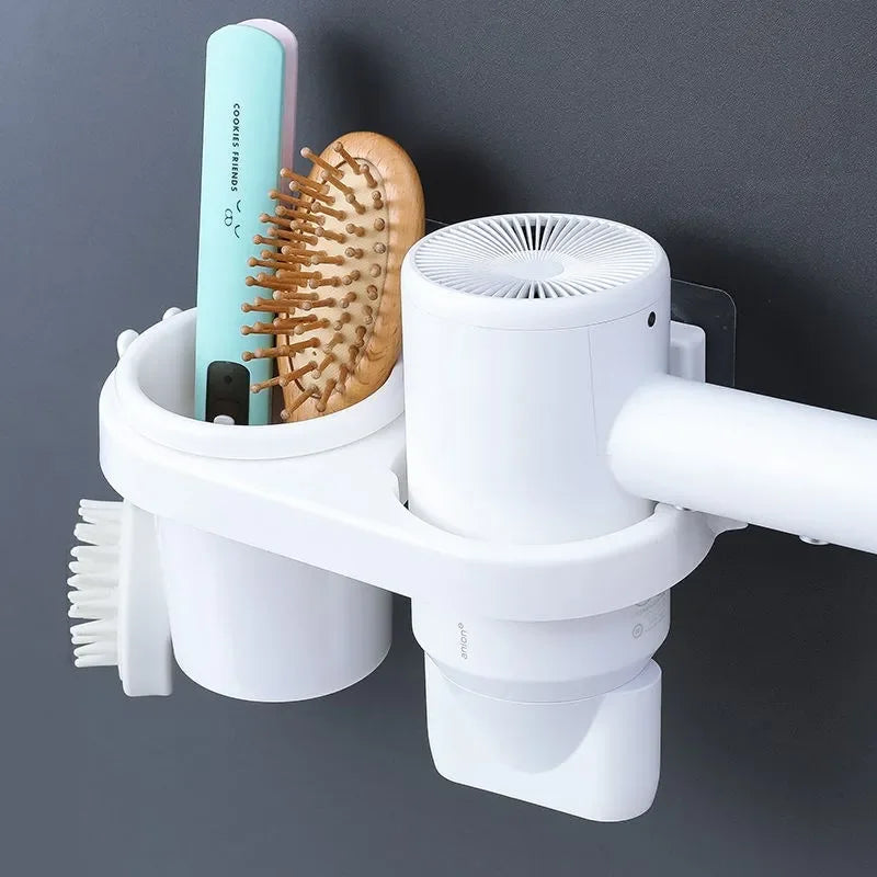 Home Accessory Set Storage Shelf, Holder for Storing Hair Dryer, Curling Iron, Bathroom Organizer