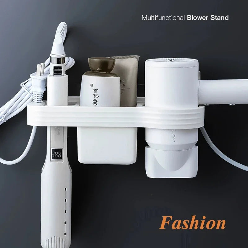 Home Accessory Set Storage Shelf, Holder for Storing Hair Dryer, Curling Iron, Bathroom Organizer