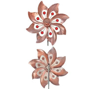 Garden Stake Metal Wind Spinners Creative Durable Gardening Plug Rotating Double Windmill Sculpture Backyard Patio