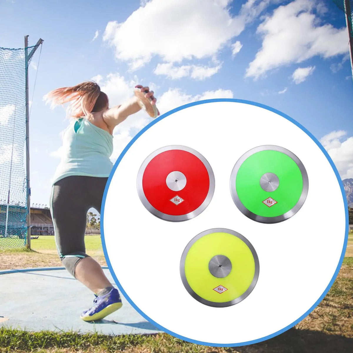 1kg Nylon Discus Fitness Physical Training Equipment Throwing Discus Track and Field Equipment for Practice Beach Exam Athletic