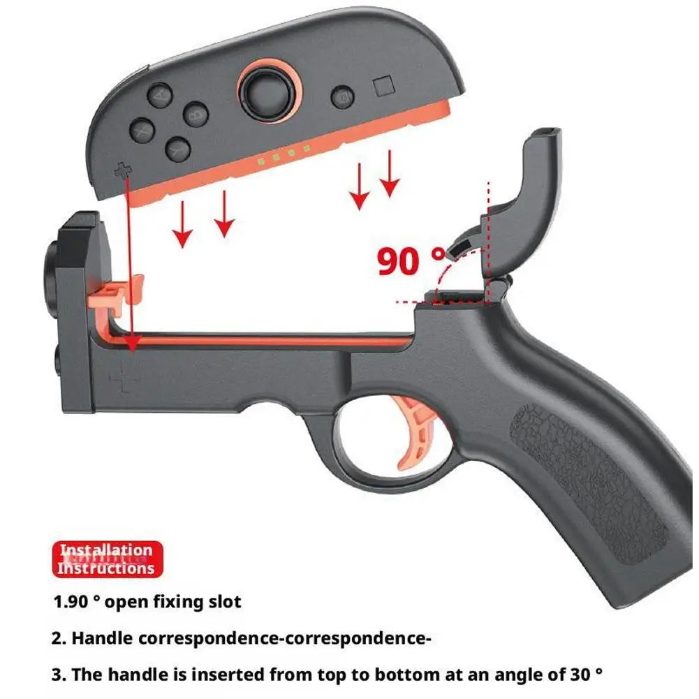 2PCS Shooting Game Gun For Switch 2 Left and Right Controller Shooting Gunstock Hand Grip For NS2 Gaming Accessories