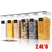 3/6Sets Airtight Food Storage Containers - 2.4L, Large for Pantry & Kitchen Organization,For Cereal, Pasta, Flour, Sugar,Herbs,