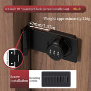 Household Cabinet Password Hasp Locks, Cabinet Locks with Combination, Door Security Slide Latch for Small Barn Doors, Bathroom