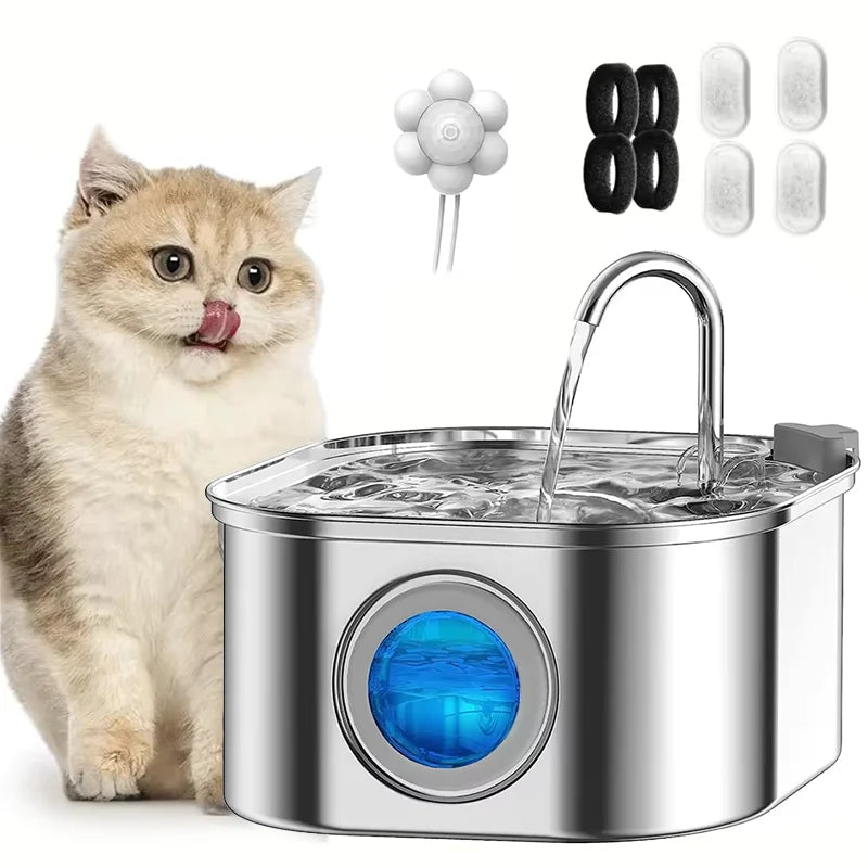 Cat Water Fountain 3.2L Stainless Steel Pet Water Fountain Dog Water Dispenser Automatic Cat Fountain Dog Bowls Cat Products