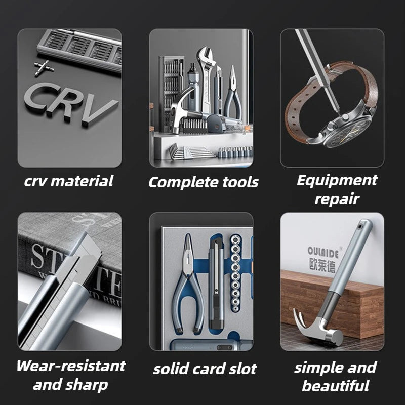 Household Hand Tool Set Multipurpose Maintenance Pliers Wrench Electric Screwdriver Portable Universal Tool Combination