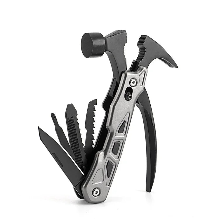 Outdoor Portable Repair Tool Claw Hammer Multi-Functional with Window Breaker Stainless Steel Pliers For Camping Tent Stakes