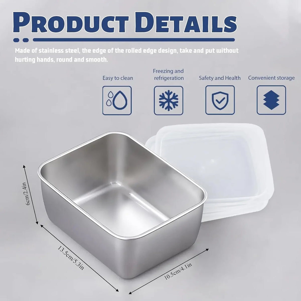 Stainless Steel Food Storage Container with Lid - Airtight Fresh-Keep Box for Fridge | Small Thickened Kitchen Organizer