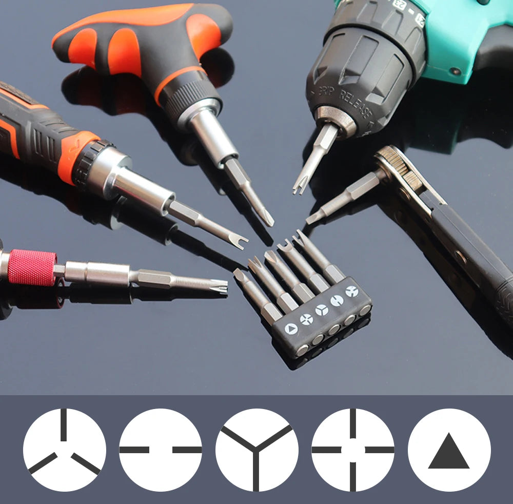 Screwdriver Bit Tool Kit Special-shaped Screwdriver Set 50mm U-shaped Y-Type Triangle Inner Cross Three Points