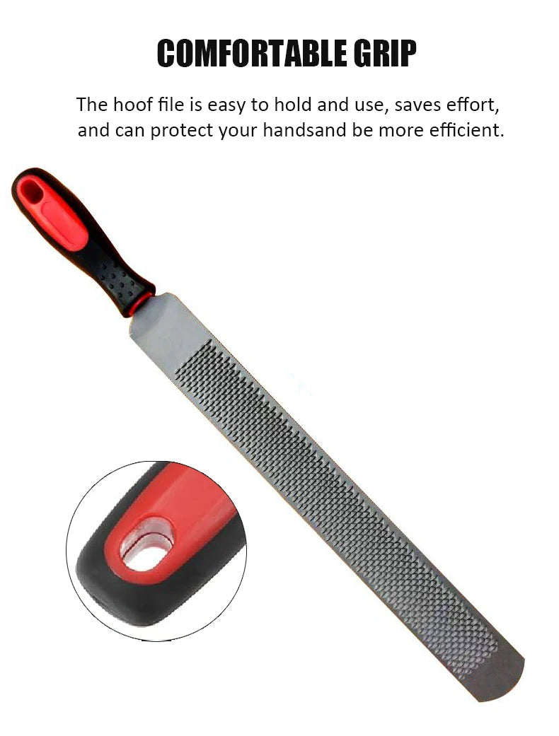 Horseshoe File Anti-slip Handle Double Side Carbon Steel Hoof Rasp Horse Hoof Trimming Tools Sanding Wood Equestrian Accessories