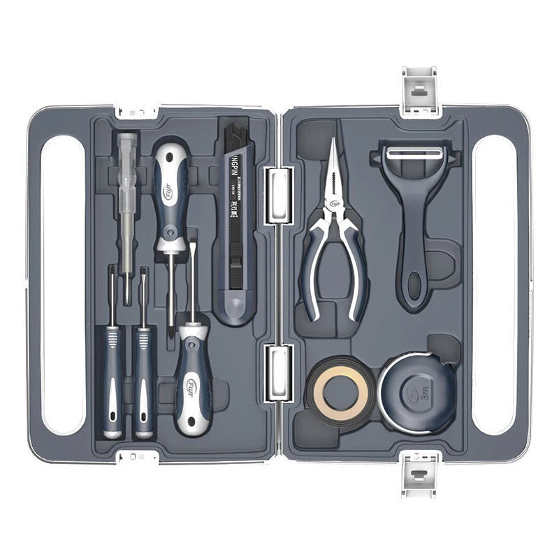 Complete Toolkits Household Multifunctional Organizer Kits Large Hard Case Tools Kit Maintenance Worker Metal Portable Toolkit