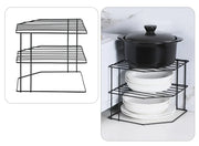 Kitchen Storage Corner Shelf Seasoning Pot Bowl Dish Glasses Countertop Organizer Rack 3 Tier Removable Cosmetic Makeup Holder