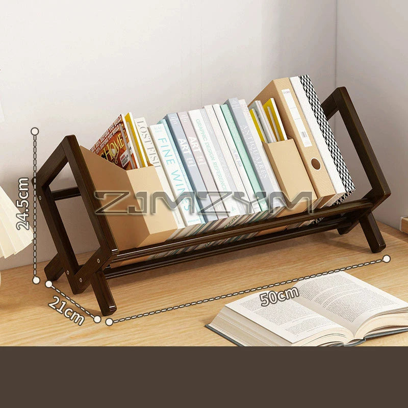 Desktop Bookshelf Home Living Room Small Decoration Bamboo Decorative Shelf Desk Multi-shelf Bookcase Storage Shelf