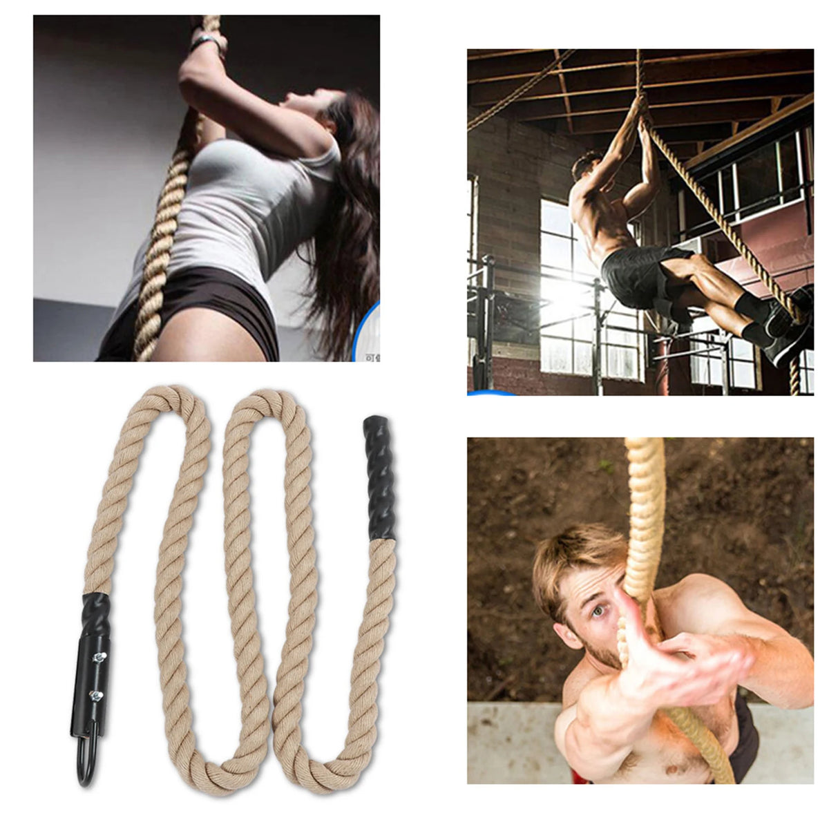 Arm Power Training Rope Climbing Fitness Rope 38MM Arm Power Training Practicing Rope Equipment for Gym Fitness Climbing 300CM