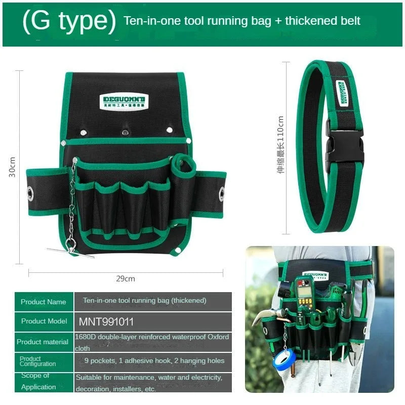 Electrician Tool Bag Professional Greener Tool Bag Waterproof Classic Kit Multi-functional Work Tools Portable Tools Organizer
