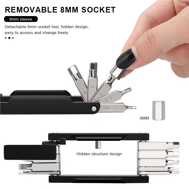 Bicycle Multi Tools For Bike Repair Tool 20 in 1 Portable Chain Splitter Cutter Hex Spoke Wrench Screwdriver Multitool