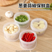 Kitchen onion, ginger, garlic circular storage box, household portable refrigerator with lid, fruit storage box, food drain box