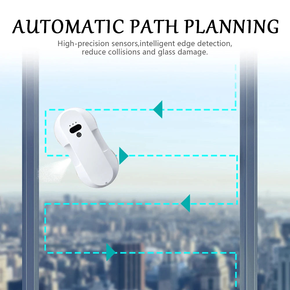 Fully Automatic Water Spraying Smart Electric High-Rise Window Cleaning Device Ultra-thin Strong adsorption Glass Wiping Robot
