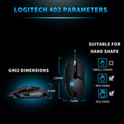 Logitech G402 Wired Mechanical Programmable Gaming Mouse for PC and Laptop Players (especially those playing PUBG)