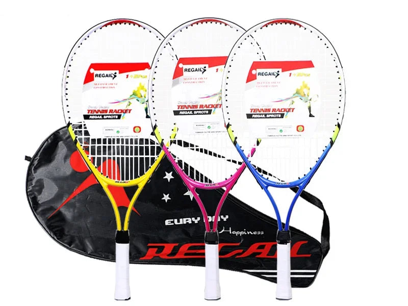 Hot Sale 23 Inch Special Tennis Racket for Teenagers Aluminum Alloy Tennis Racket Strong Nylon Wire for Children's Training 1pcs