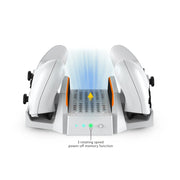 Cooling Stand for Xbox Series S with Dual Cooling Fan Dual Controller Charging Dock with LED Indicator and Extra Two 800mAh Rec