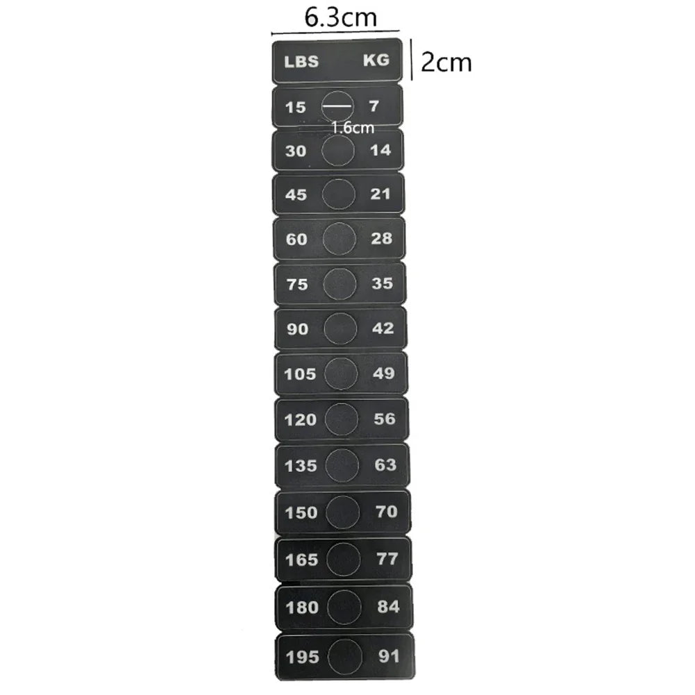 1pc Fitness Equipment Weight Stickers 4.5/7-91/120kg 5-103kg 5-162.5kg Weight Stack Labels Sticker Gym Counterweight Block Parts