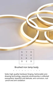 Smart Home Modern Round Design LED Ceiling Chandelier For Living Room Restaurant Bedroom Circle Rings Lighting Fixture Luminaire
