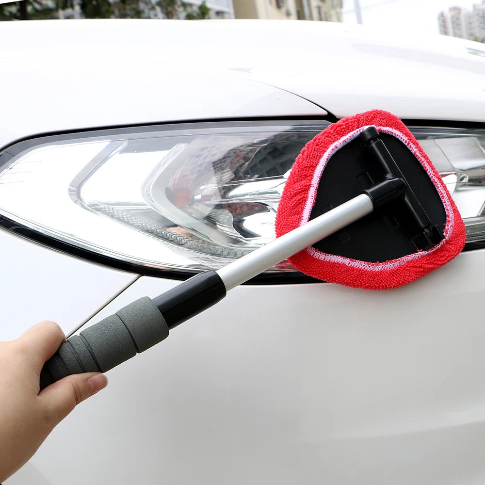 Car Windshield Cleaning Brush Microfiber Telescopic Window Glass Cleaner Car Window Cleaner Window Scraping Mist Eliminator