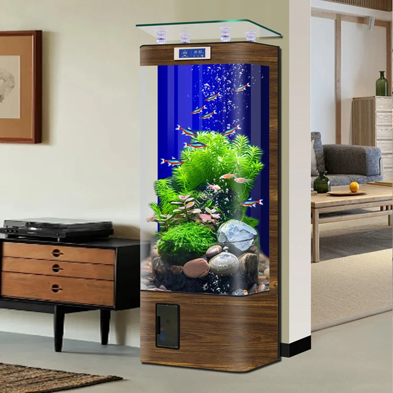 Fish Tanks Accessories New Style Aquarium Fish Bowl Modern Equipment Accent Decoration Aquarium Floor Furniture Acquario Lsyg