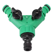 Garden Water Splitter Y Connector 2-Way Valvewith Switch for Faucet Irrigation Flower Planting Water Control Plastic Adapter