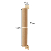 Cat Scratching Post Wall Furniture Wood Wall Mounted Kitten Scratcher Tree Tower Toys Thicker Column for Indoor Cats Accessories