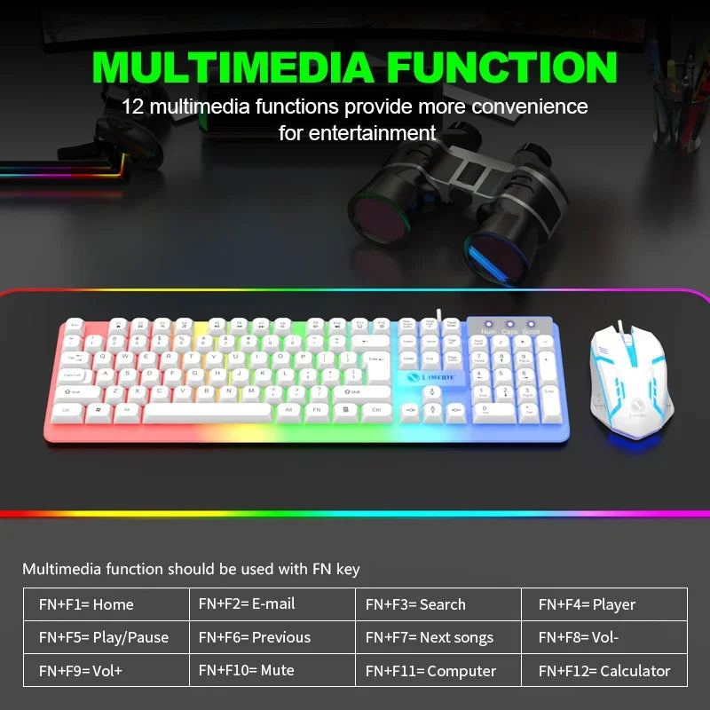 NG GTX350 Gaming Keyboard Mouse Combos Computer Laptop Backlight Gamer Kit LED Wired Usb Keyboard GTX350 Set-Black